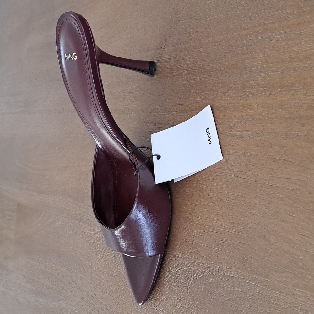 Mango Burgundy Heeled Sandals